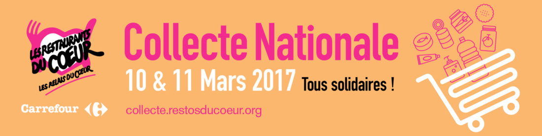 10 & 11 mars : participez à la collecte nationale des Restos du Cœur !