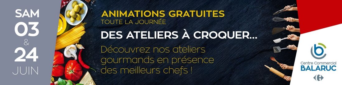 Samedi 3 et 24 juin, les ateliers à croquer gratuits !